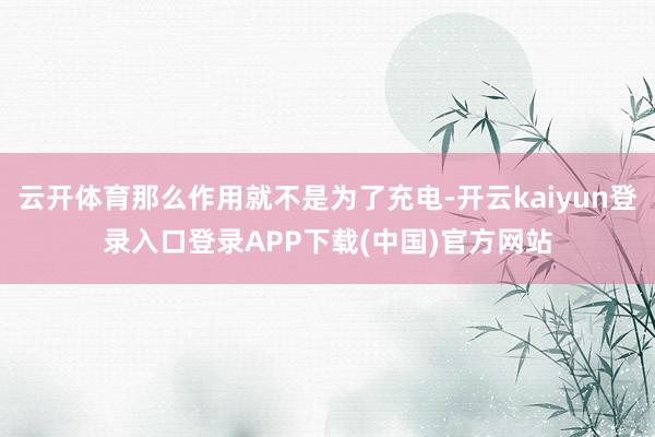 云开体育那么作用就不是为了充电-开云kaiyun登录入口登录APP下载(中国)官方网站